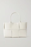 Bottega Veneta Womens White Arco Small Intrecciato Leather Tote Bag In White