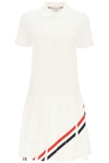 THOM BROWNE THOM BROWNE POLO DRESS WITH TRICOLOR BAND