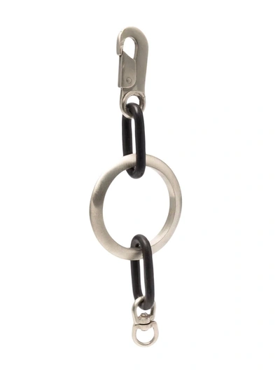 Parts Of Four Geometric Chain Keyring In Silber