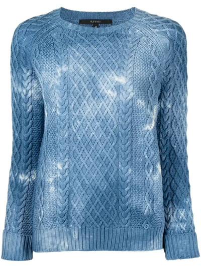 Gucci Cable-knit Tie-dye Jumper In Blau