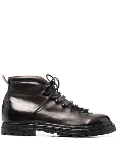 Officine Creative Arctic Leather Lace-up Boots In Grau