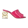Dolce & Gabbana Women's Interlock Logo Heel Patent Leather Mule Sandals In Fucsia