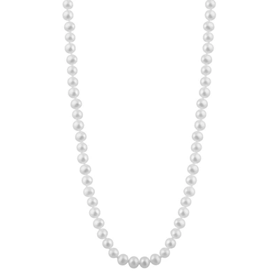 Bella Pearl Single Strand White Freshwater Pearl 18'' Necklace Fwr5-18w In Gold Tone,white,yellow