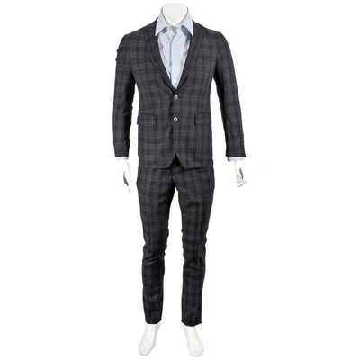 Burberry Mens Black Soho Fit Check Wool Suit