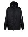 MOSCHINO MOSCHINO JACKET IN TECHNICAL FABRIC WITH HOOD COLOR BLACK,0625 7015 2555