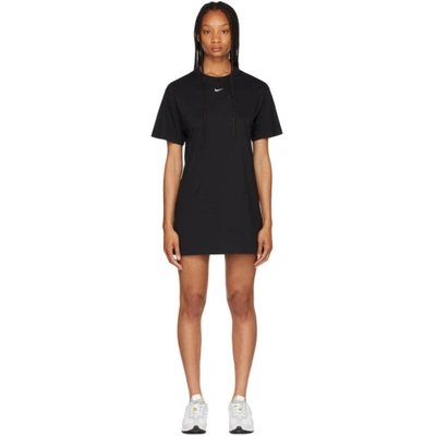 Nike Sportswear Essential T-shirt Dress In Black,white