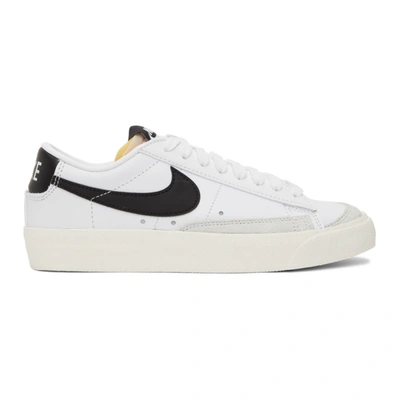 Nike Blazer Low '77 Se Suede-trimmed Leather Sneakers In Bianco