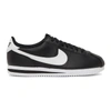 Nike Cortez Leather Sneakers In Black And White In Black/white-metallic