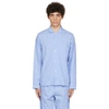 Tekla Organic Cotton Poplin Button-up Pajama Shirt In Pin Stripe