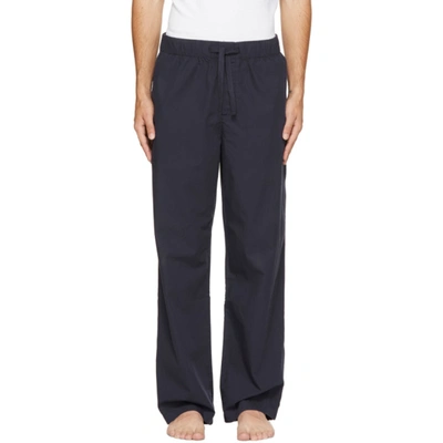 Tekla Drawstring Poplin Pajama Trousers In Black