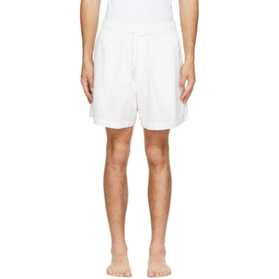 Tekla High-waisted Drawstring Poplin Shorts In Alabaster White