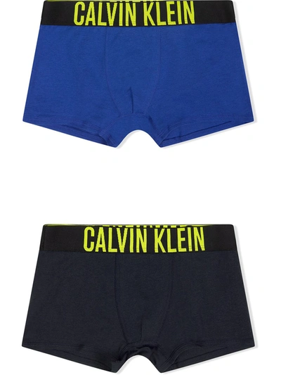 Calvin Klein Kids' Logo-print Boxer Shorts Set In Blue