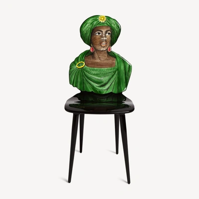 Fornasetti Chair Moro Green In Multicolour