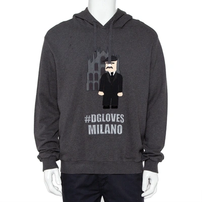 Pre-owned Dolce & Gabbana Grey Patchwork Detail Hooded Sweatshirt Xxl