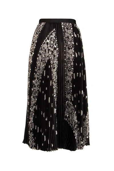 Sacai Bandana-print Pleated Midi Skirt In Black