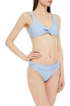 Heidi Klein Ribbed Low-rise Bikini Briefs In Light Blue