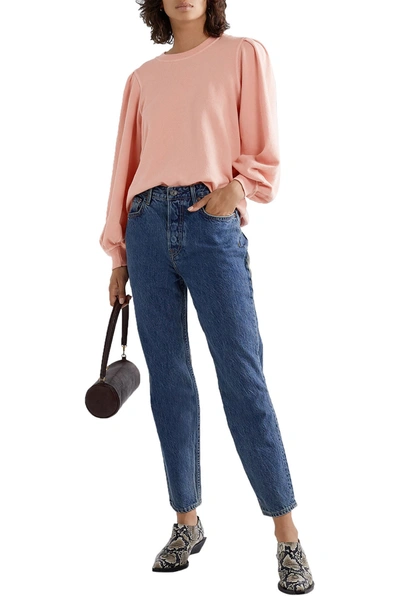 The Great The Pleat Sleeve French Cotton-terry Sweatshirt In Pink