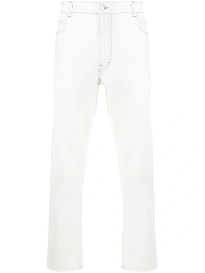 Stella Mccartney Contrasting Stitch Straight-leg Jeans In White