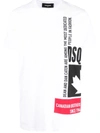 DSQUARED2 WHITE GRAPHIC-PRINT T-SHIRT,790A168F-A554-6C8B-8508-262CAF39CF71