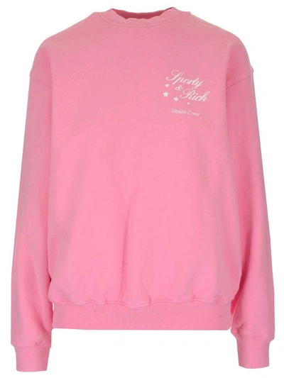 Sporty And Rich Sporty & Rich Logo Print Crewneck Sweatshirt In Pink