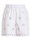 RED VALENTINO PERFORATED LEATHER SHORTS