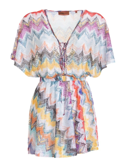 Missoni Chevron-knit Mini Dress In Multicolour