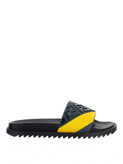 Fendi Fussbett Slide Sandals In Black