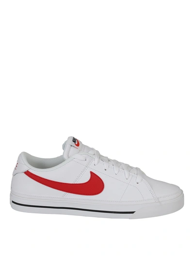 Nike Men's Court Legacy Next Nature Casual Sneakers From Finish Line In White, University Red