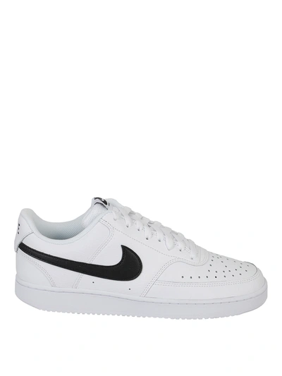 Nike Court Vision Low Next Sneakers In Triple White And Black