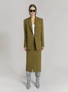 Attico Single-breasted Oversized Blazer In Military Green