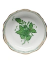 HEREND CHINESE BOUQUET MINI SCALLOPED DISH - GREEN,PROD153370161