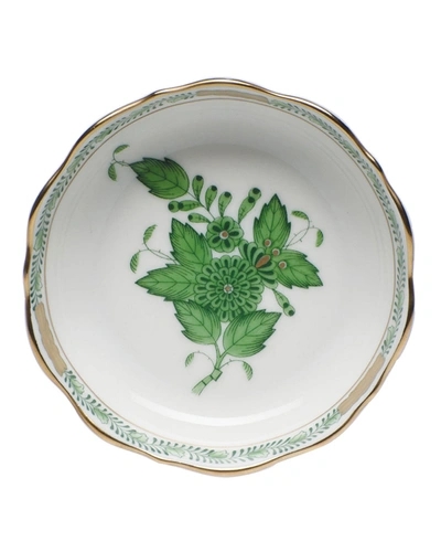 Herend Chinese Bouquet Mini Scalloped Dish - Green