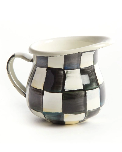 Mackenzie-childs Courtly Check Enamel Little Creamer In Black/white