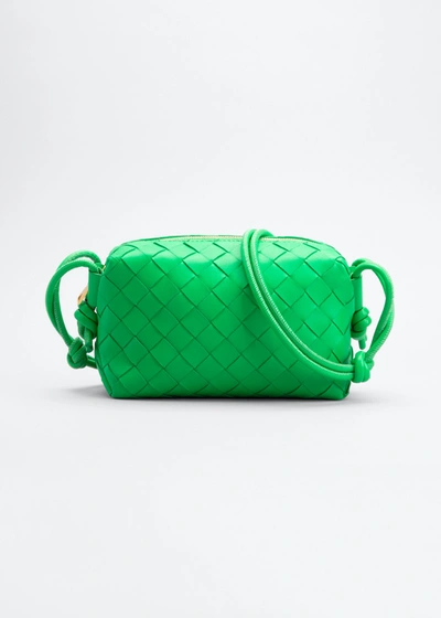 Bottega Veneta Loop Mini Intrecciato Crossbody Bag In Parakeet