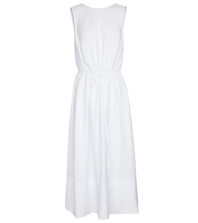 Vince Sleeveless Cross Back Midi Dress In Optic White