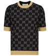 Gucci Metallic Intarsia Wool-blend Sweater In Blue