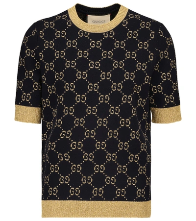 GUCCI COTTON-BLEND LAMÉ TOP,P00584729