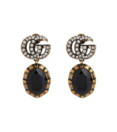 Gucci Double G Embellished Earrings In Black