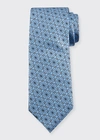 ERMENEGILDO ZEGNA MEN'S JACQUARD FLOWERS SILK TIE,PROD161050112