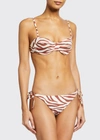 Veronica Beard Dyer Tiger Stripe Underwire Bikini Top In Rust