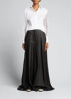 Brunello Cucinelli Mixed-media Monili Balloon-sleeve Top In C159 White
