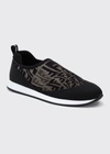 Fendi Ff Logo Slip-on Runner Sneakers In Nero