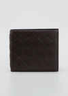 Bottega Veneta Men's Intrecciato Leather Bifold Wallet In Argento