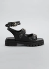 Alaïa Buckle Lug-sole Sporty Sandals In 999 Noir