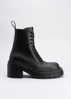 Bottega Veneta Womens Black Lug Lace-up Leather Combat Ankle Boots 3 In Nero