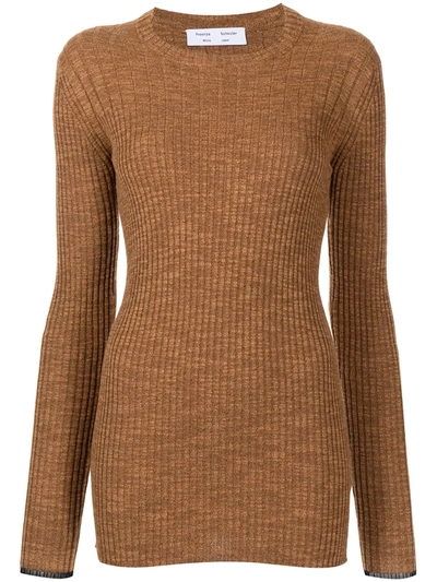 Proenza Schouler White Label Fine-rib Knitted Top In Brown