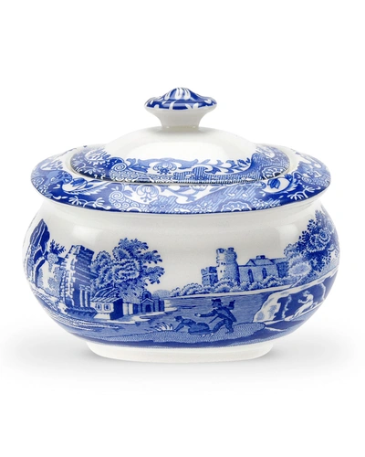 Spode Blue Italian Covered Sugar Bowl