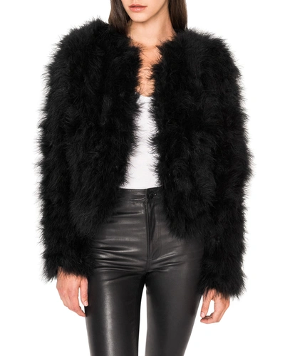 Lamarque Deora Feather Topper Jacket In Black