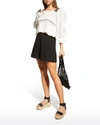 Milly Pilar Cady Pleated Shorts In Black
