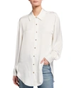 Ramy Brook Kolby Oversized Button-down Shirt In Cream